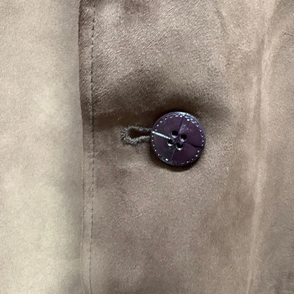 Vintage Circle S Western Blazer Sport Coat Mens 44R Brown Faux Suede Microfiber